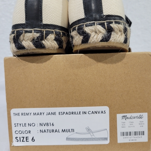 Madewell Remy Mary Jane Espadrille NV816 Size 6 - Picture 9 of 9